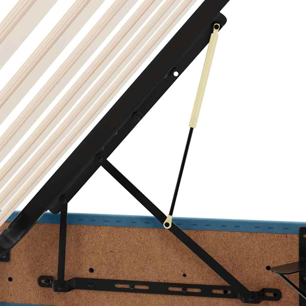 Produktbild för Förvaringssäng med madrass Mörkblå 140 x 200 cm Sammet