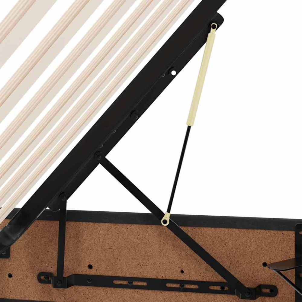 Produktbild för Förvaringssäng med madrass Svart 200 x 200 cm Sammet