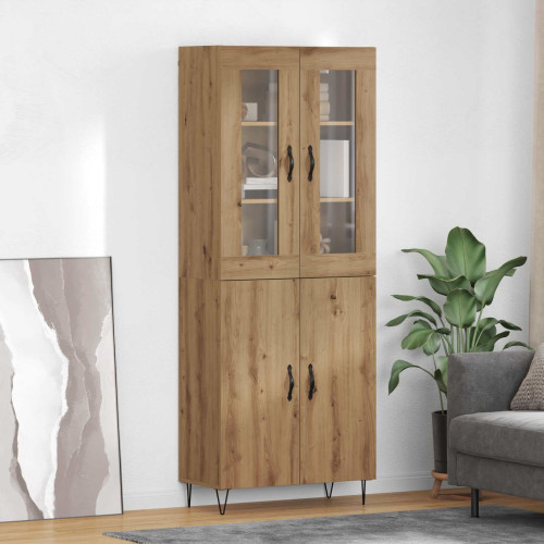 vidaXL Skåp Artisan Ek 69,5 x 34 x 180 cm Konstruerat trä