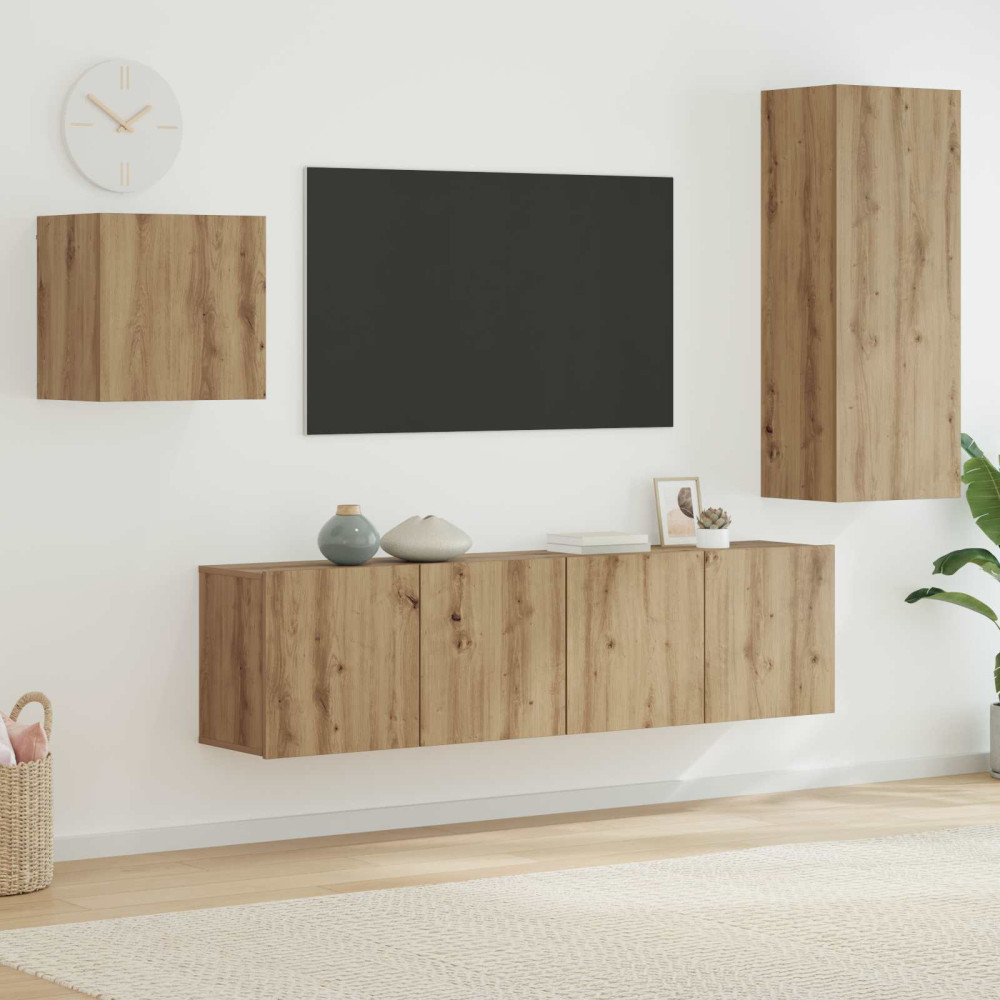 Produktbild för TV-skåp 4 pcs Artisan Ek Konstruerat trä