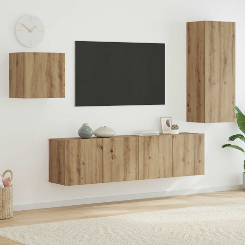 vidaXL TV-skåp 4 pcs Artisan Ek Konstruerat trä
