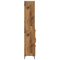 Produktbild för Skåp med låda Gammalt trä 69,5 x 34 x 180 cm Konstruerat trä