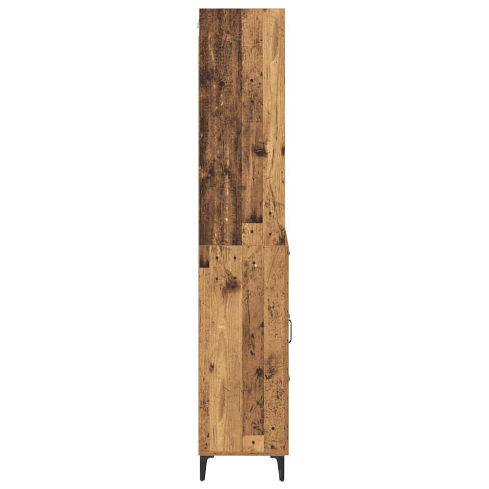 Produktbild för Skåp med låda Gammalt trä 69,5 x 34 x 180 cm Konstruerat trä