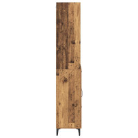 Produktbild för Skåp med låda Gammalt trä 69,5 x 34 x 180 cm Konstruerat trä