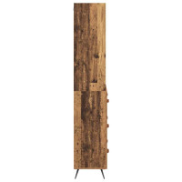 Produktbild för Skåp med låda Gammalt trä 69,5 x 34 x 180 cm Konstruerat trä