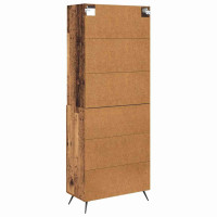 Produktbild för Skåp med låda Gammalt trä 69,5 x 34 x 180 cm Konstruerat trä