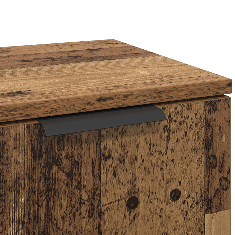 Produktbild för Sideboard med låda 3 pcs Gammalt trä Konstruerat trä