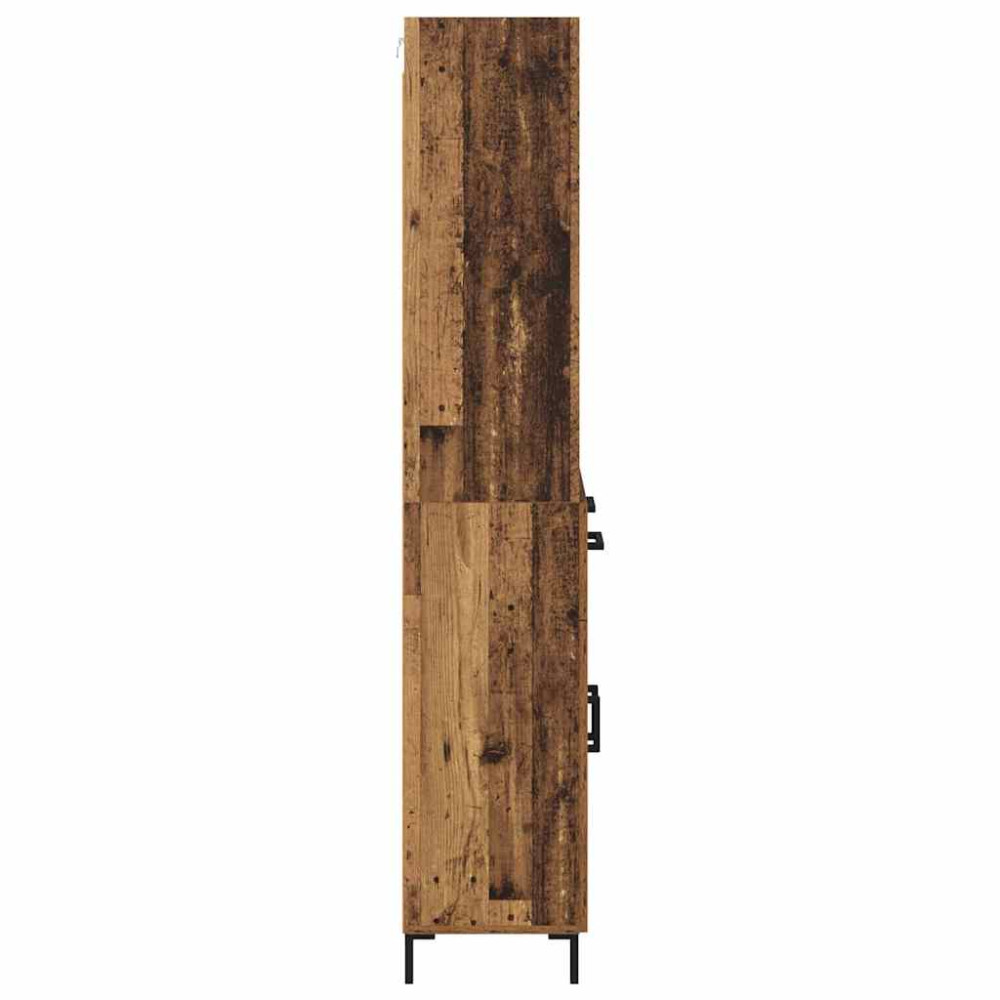 Produktbild för Skåp med låda Gammalt trä 69,5 x 34 x 180 cm Konstruerat trä