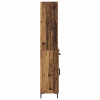 Produktbild för Skåp med låda Gammalt trä 69,5 x 34 x 180 cm Konstruerat trä