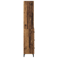 Produktbild för Skåp med låda Gammalt trä 69,5 x 34 x 180 cm Konstruerat trä