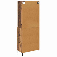 Produktbild för Skåp med låda Gammalt trä 69,5 x 34 x 180 cm Konstruerat trä