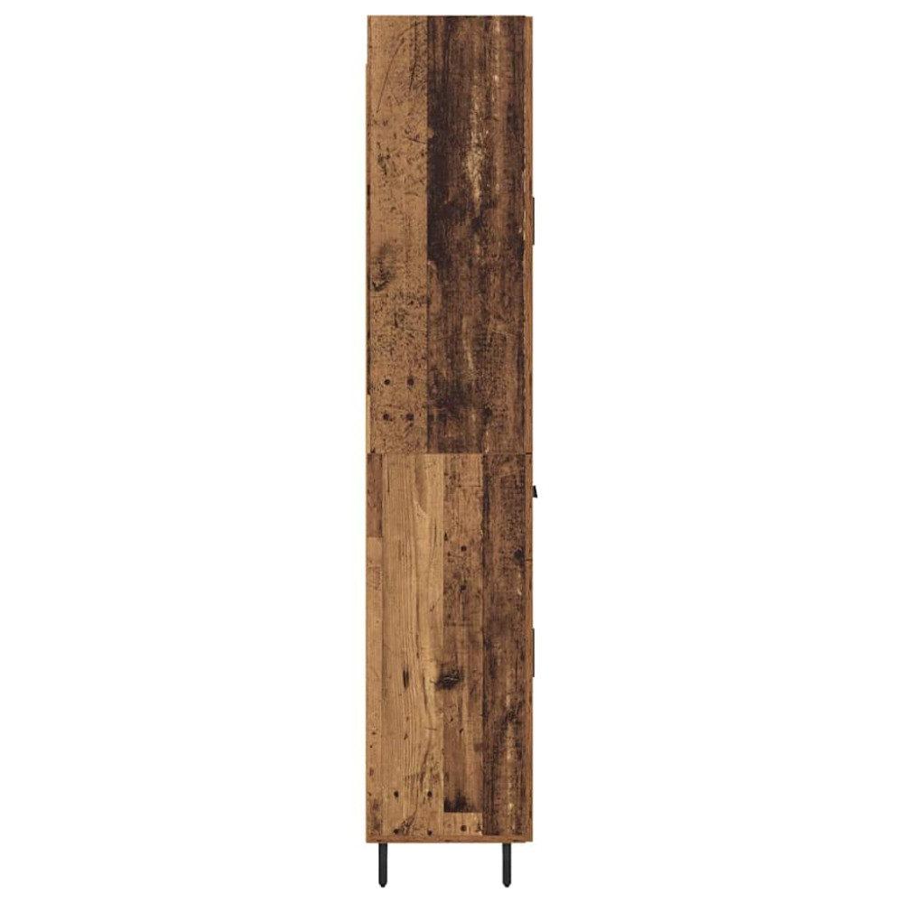 Produktbild för Skåp med låda 2 pcs Gammalt trä Konstruerat trä och glas