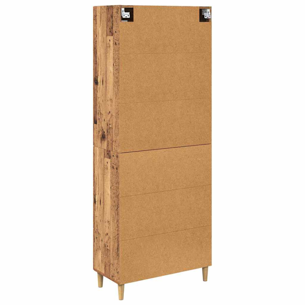 Produktbild för Skåp med låda Gammalt trä 69,5 x 34 x 180 cm Konstruerat trä