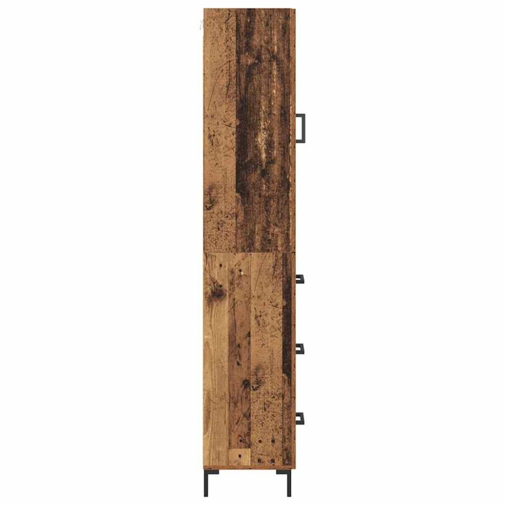 Produktbild för Skåp med låda Gammalt trä 69,5 x 34 x 180 cm Konstruerat trä