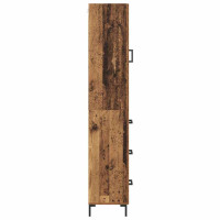 Produktbild för Skåp med låda Gammalt trä 69,5 x 34 x 180 cm Konstruerat trä