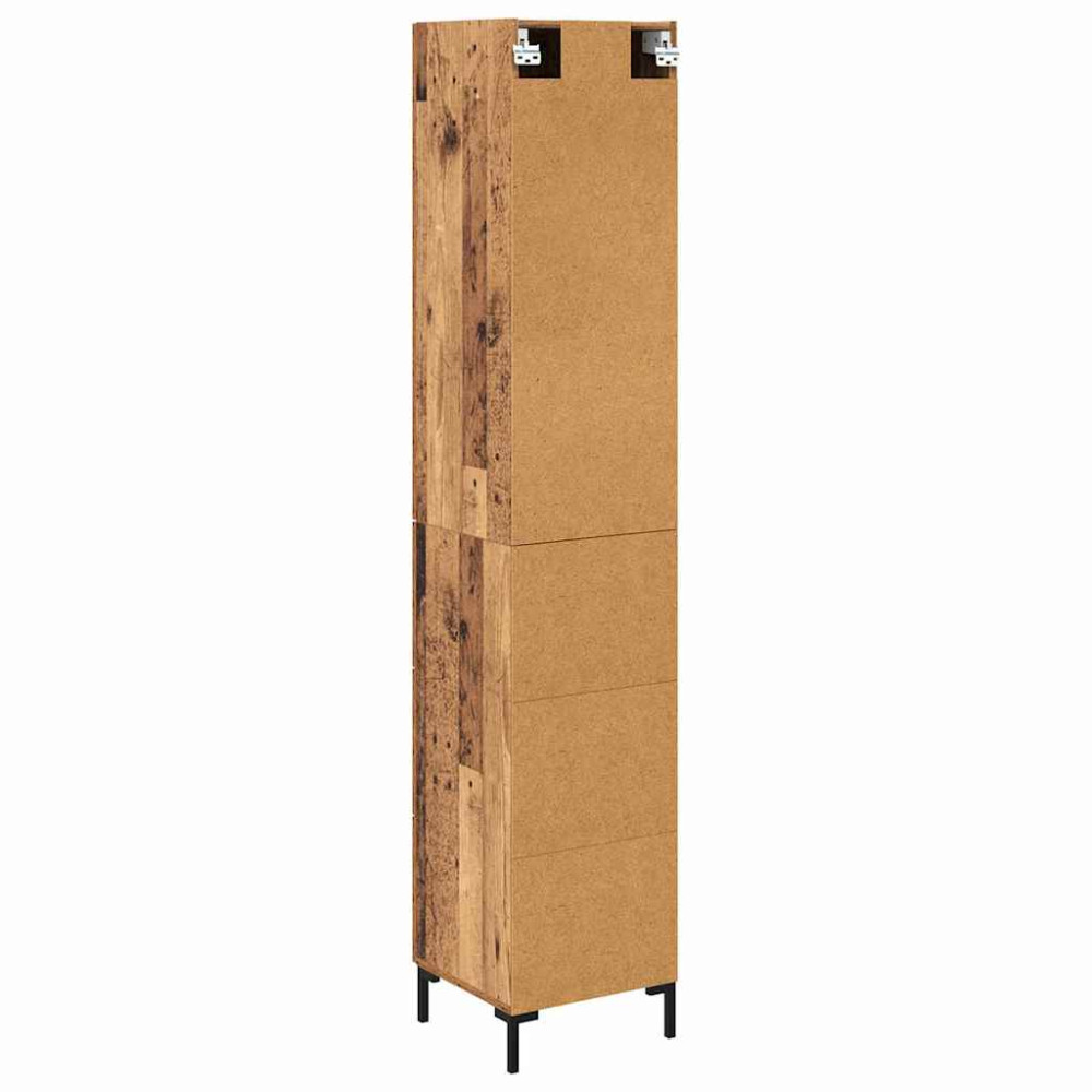 Produktbild för Skåp med låda Gammalt trä 69,5 x 34 x 180 cm Konstruerat trä