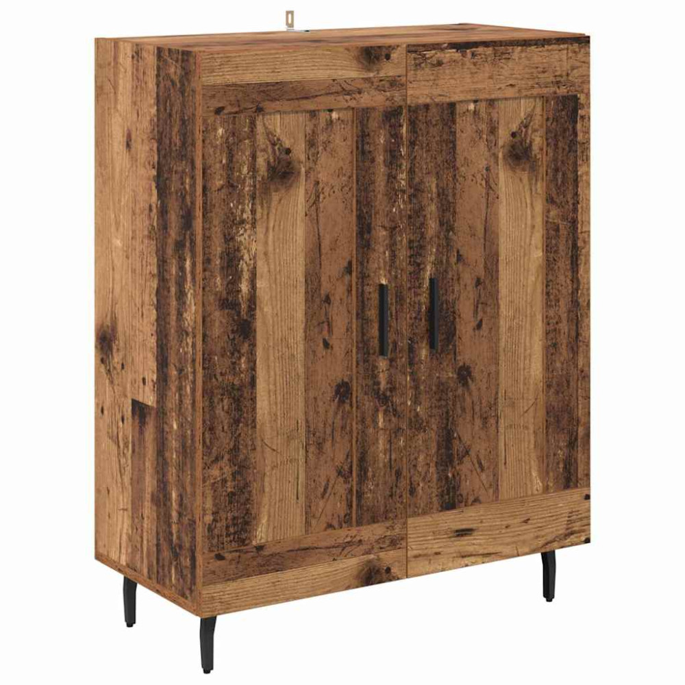 Produktbild för Skåp Gammalt trä 69,5 x 34 x 180 cm Konstruerat trä och glas