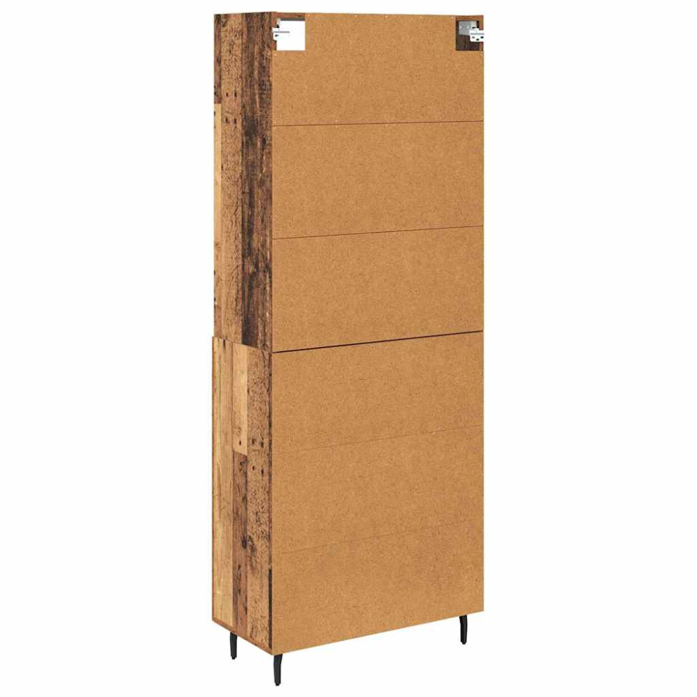 Produktbild för Skåp Gammalt trä 69,5 x 34 x 180 cm Konstruerat trä och glas