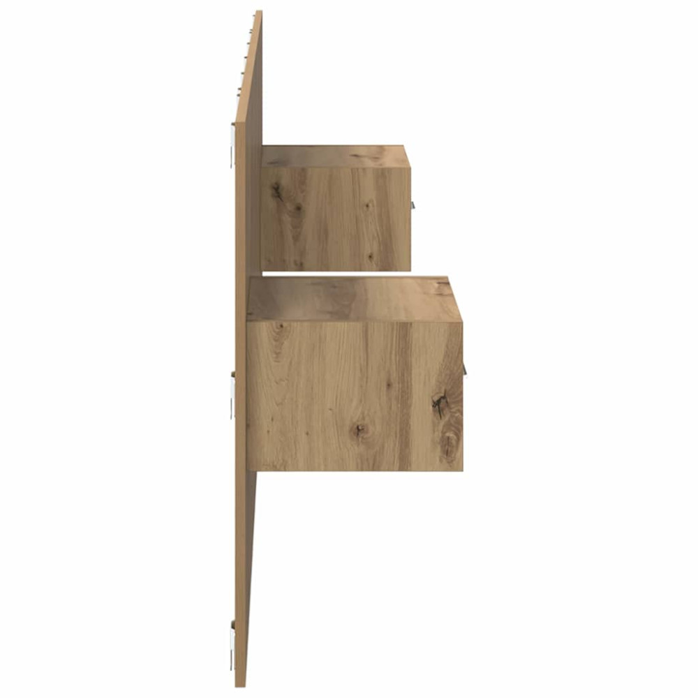Produktbild för Huvudgavel Med Skåp med låda 3 pcs Artisan Ek Konstruerat trä