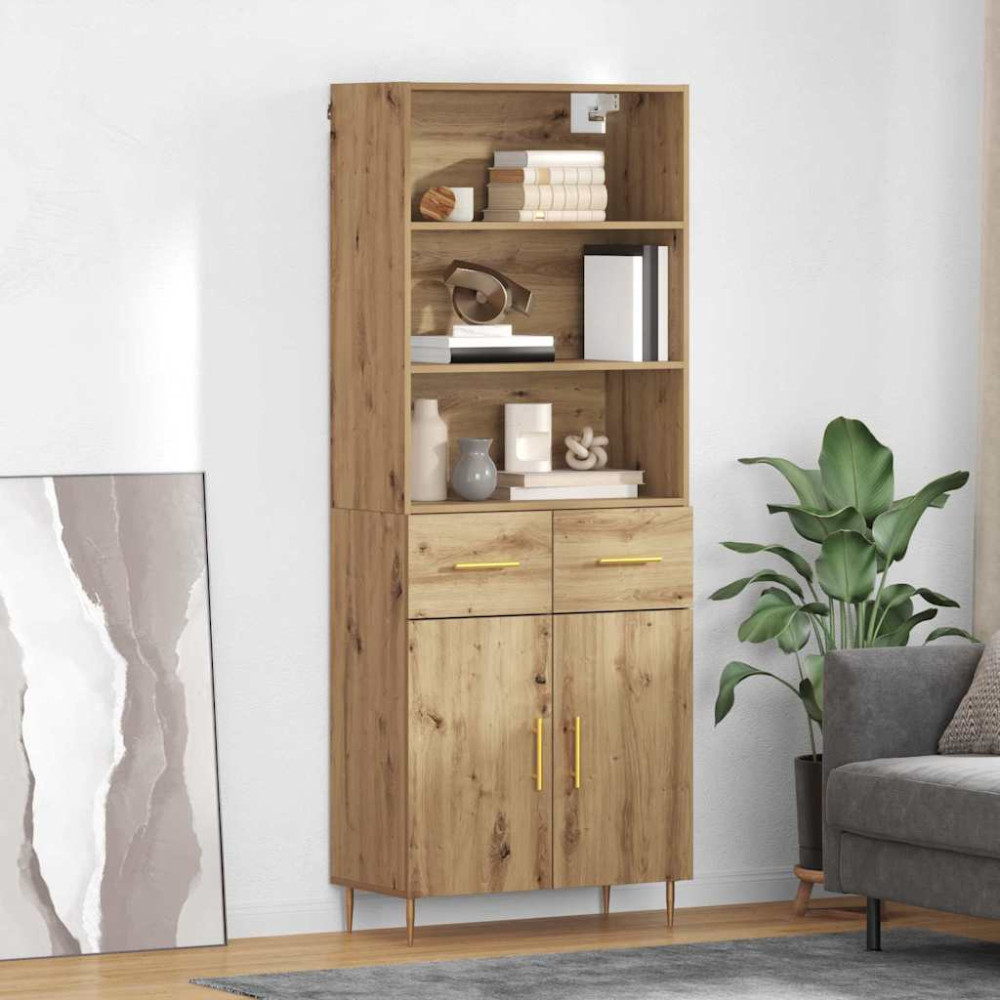 Produktbild för Skåp med låda Artisan Ek 69,5 x 34 x 180 cm Konstruerat trä