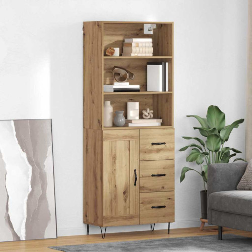 vidaXL Skåp med låda 2 pcs Artisan Ek Konstruerat trä