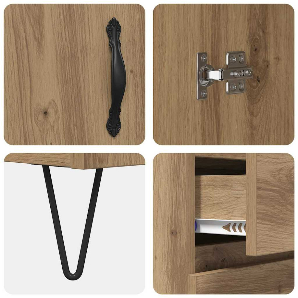 Produktbild för Skåp med låda 2 pcs Artisan Ek Konstruerat trä