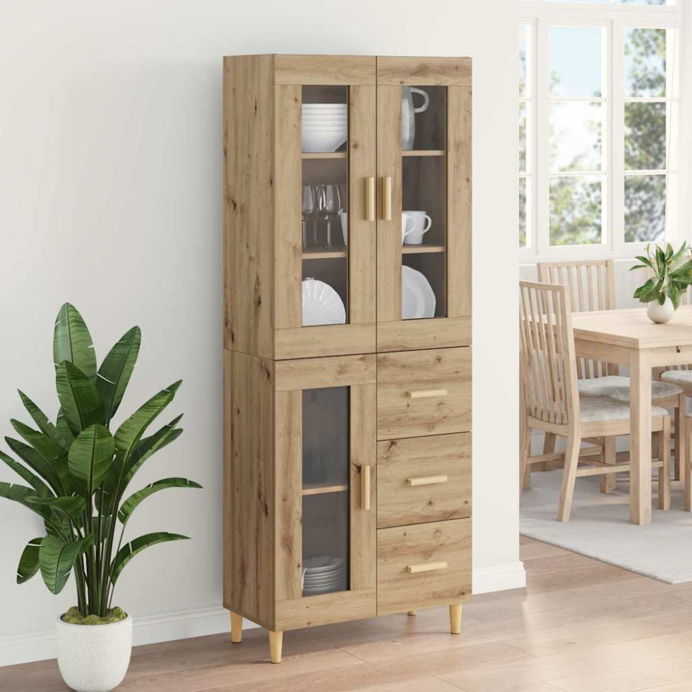 Produktbild för Skåp med låda Artisan Ek 69,5 x 34 x 180 cm Konstruerat trä