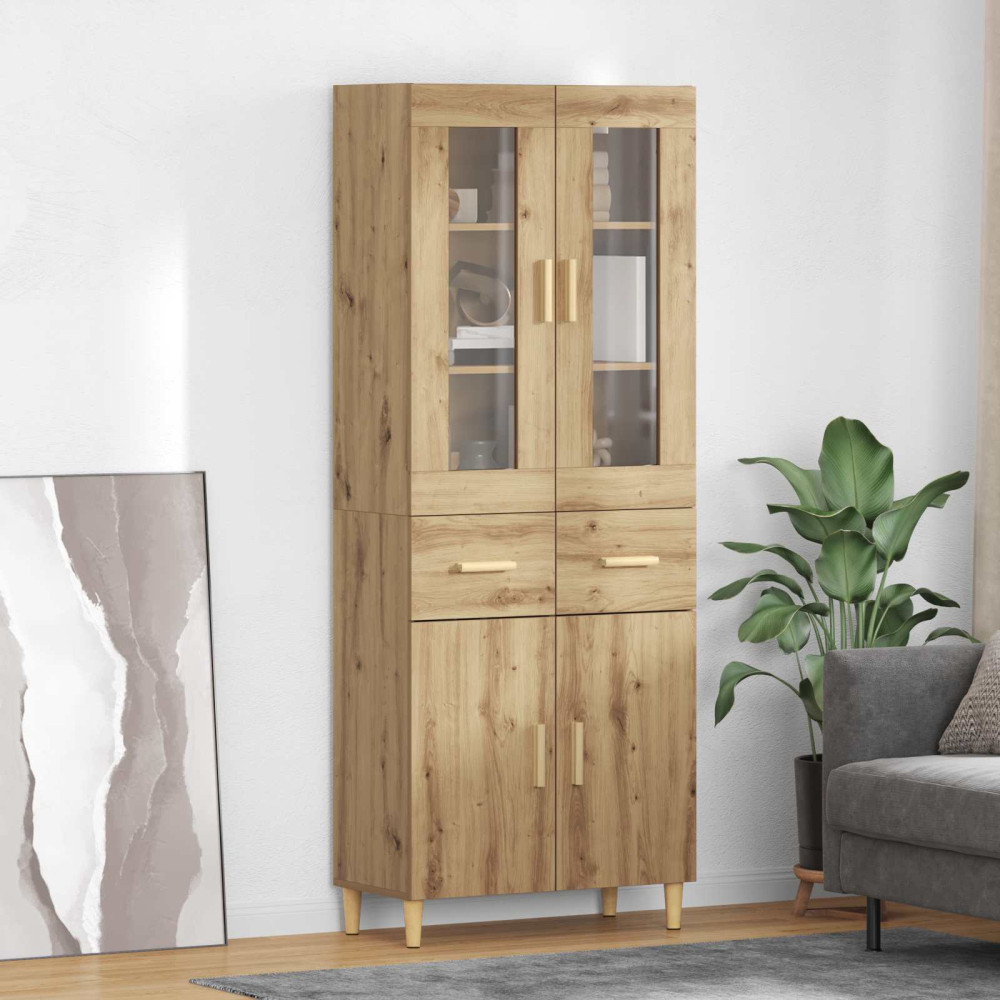 Produktbild för Skåp med låda Artisan Ek 69,5 x 34 x 180 cm Konstruerat trä
