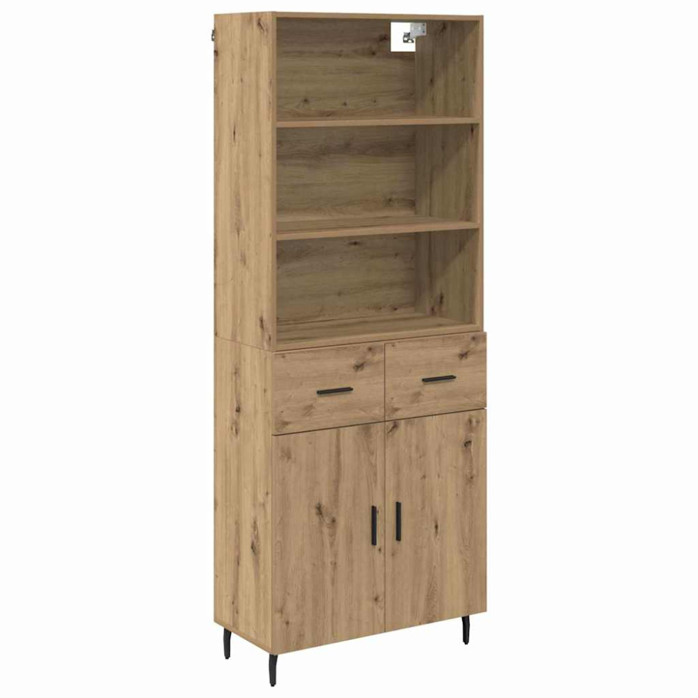 Produktbild för Skåp Artisan Ek 69,5 x 34 x 180 cm Konstruerat trä och glas