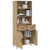 Produktbild för Skåp Artisan Ek 69,5 x 34 x 180 cm Konstruerat trä och glas