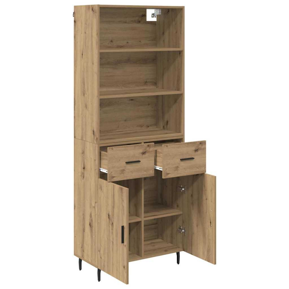Produktbild för Skåp Artisan Ek 69,5 x 34 x 180 cm Konstruerat trä och glas