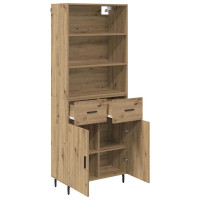 Produktbild för Skåp Artisan Ek 69,5 x 34 x 180 cm Konstruerat trä och glas