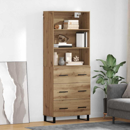 vidaXL Skåp med låda 2 pcs Artisan Ek Konstruerat trä