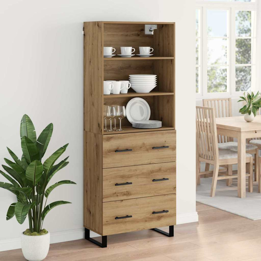 Produktbild för Skåp med låda 2 pcs Artisan Ek Konstruerat trä