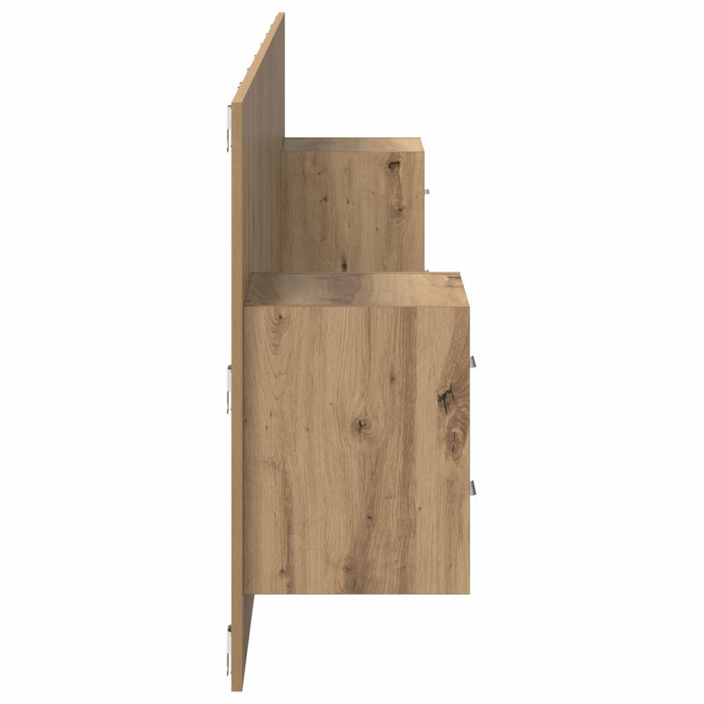 Produktbild för Huvudgavel Med Skåp med låda 3 pcs Artisan Ek Konstruerat trä