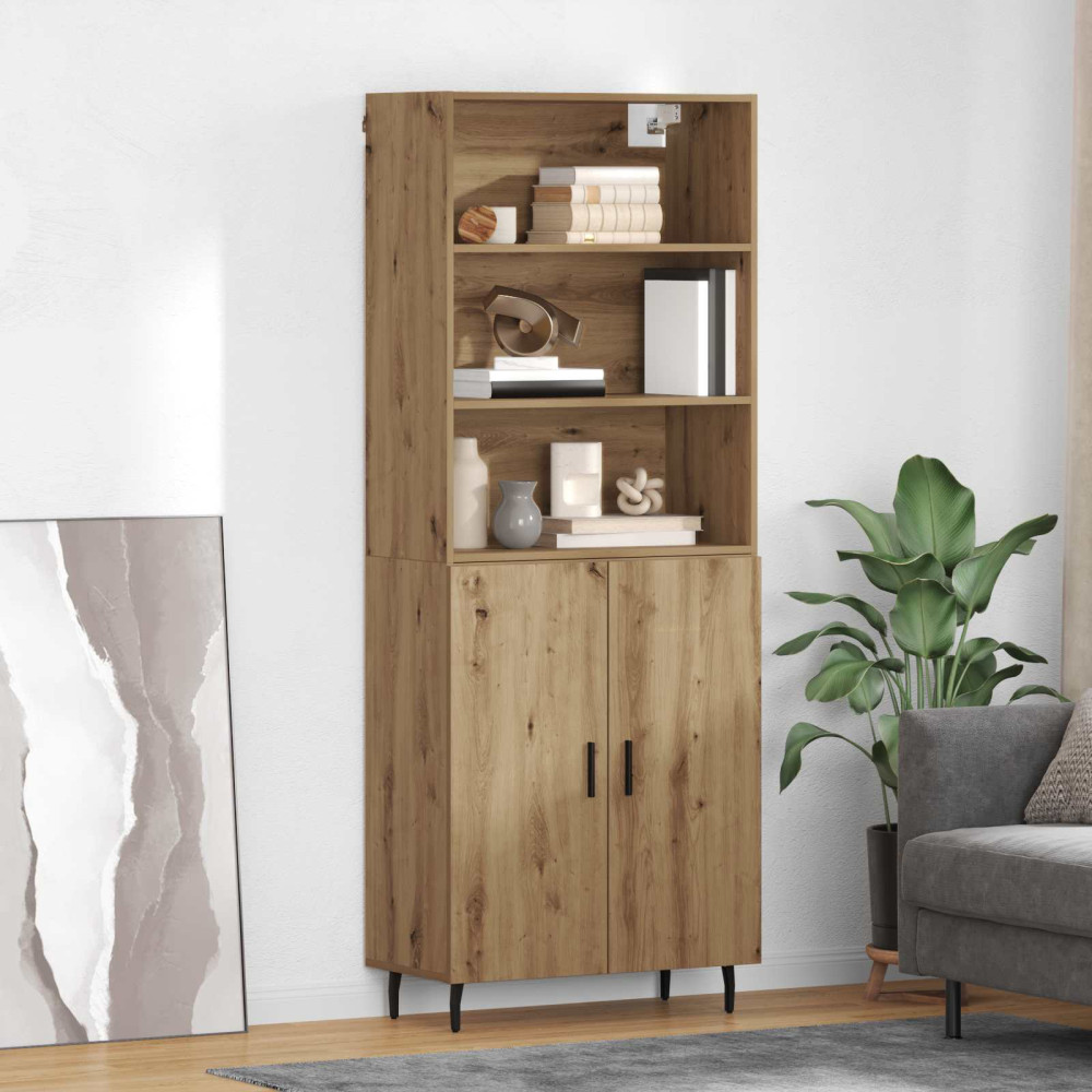 Produktbild för Skåp Artisan Ek 69,5 x 34 x 180 cm Konstruerat trä och glas