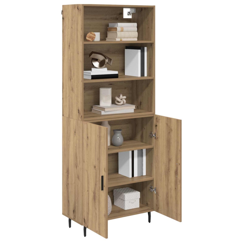 Produktbild för Skåp Artisan Ek 69,5 x 34 x 180 cm Konstruerat trä och glas