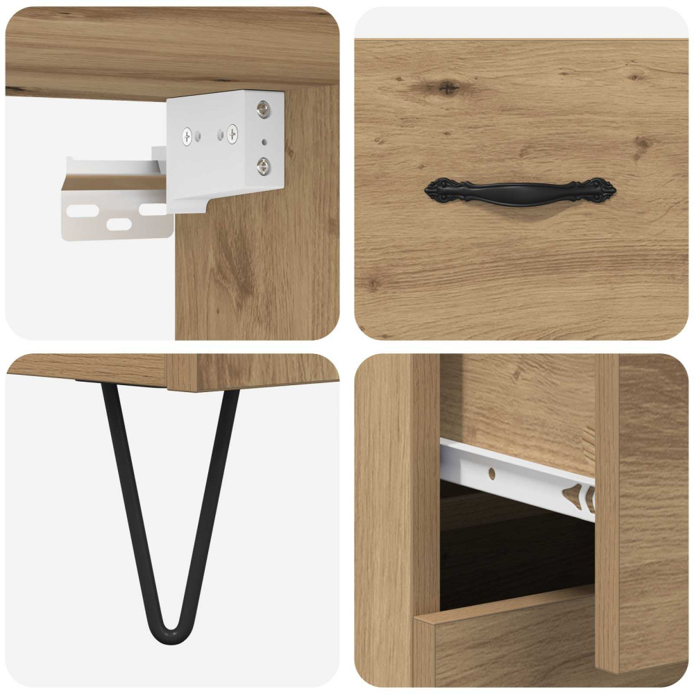 Produktbild för Skåp med låda 2 pcs Artisan Ek Konstruerat trä