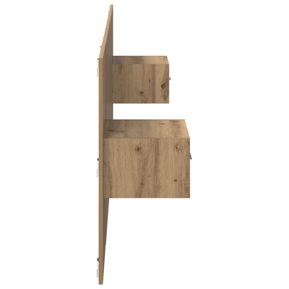 Produktbild för Huvudgavel Med Skåp med låda 3 pcs Artisan Ek Konstruerat trä