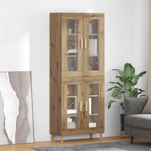 vidaXL Skåp Artisan Ek 69,5 x 34 x 180 cm Konstruerat trä