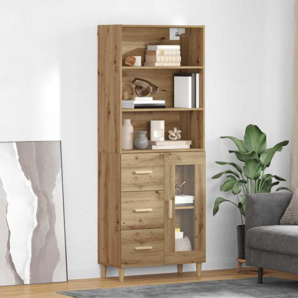 Produktbild för Skåp med låda Artisan Ek 69,5 x 34 x 180 cm Konstruerat trä