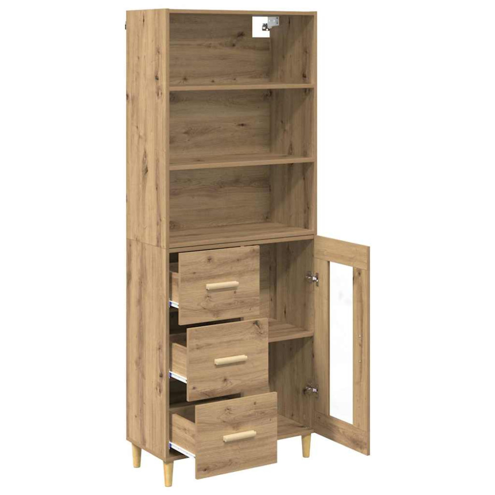 Produktbild för Skåp med låda Artisan Ek 69,5 x 34 x 180 cm Konstruerat trä