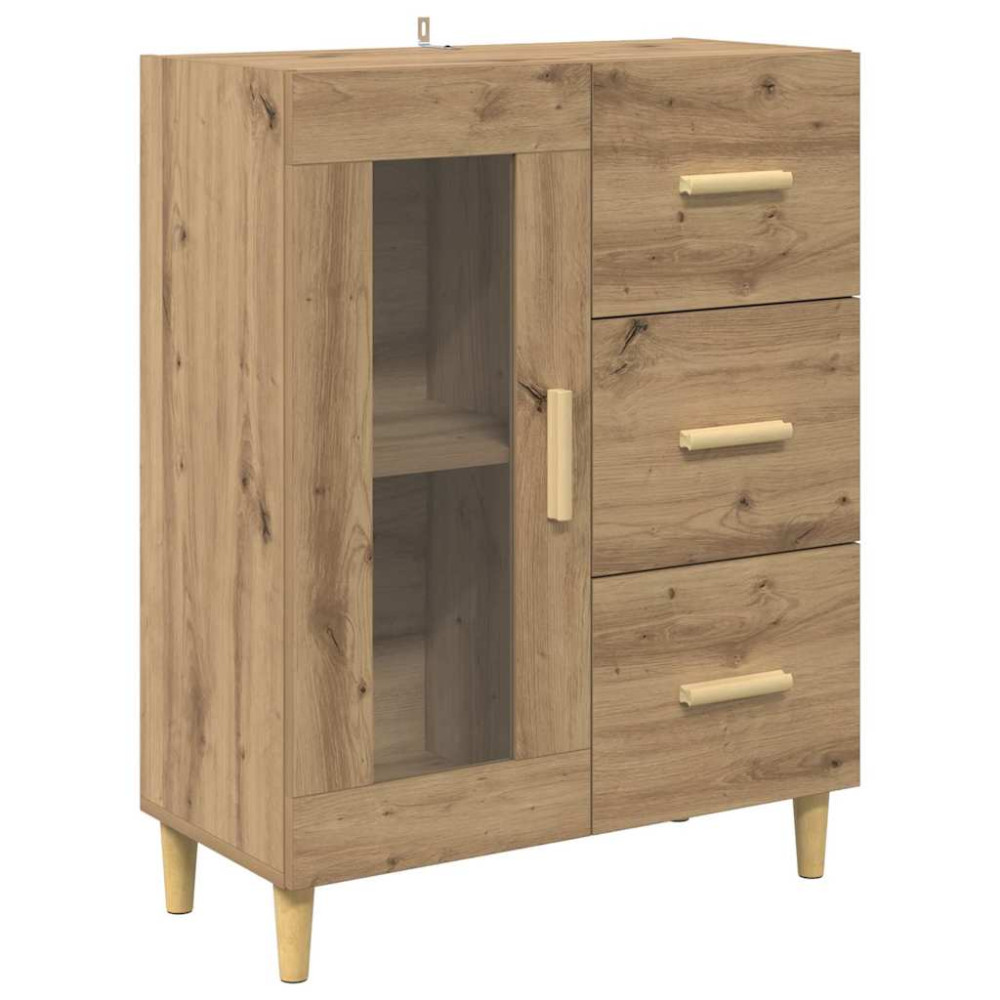 Produktbild för Skåp med låda Artisan Ek 69,5 x 34 x 180 cm Konstruerat trä