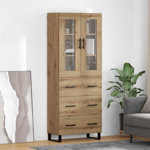 vidaXL Skåp med låda 2 pcs Artisan Ek Konstruerat trä