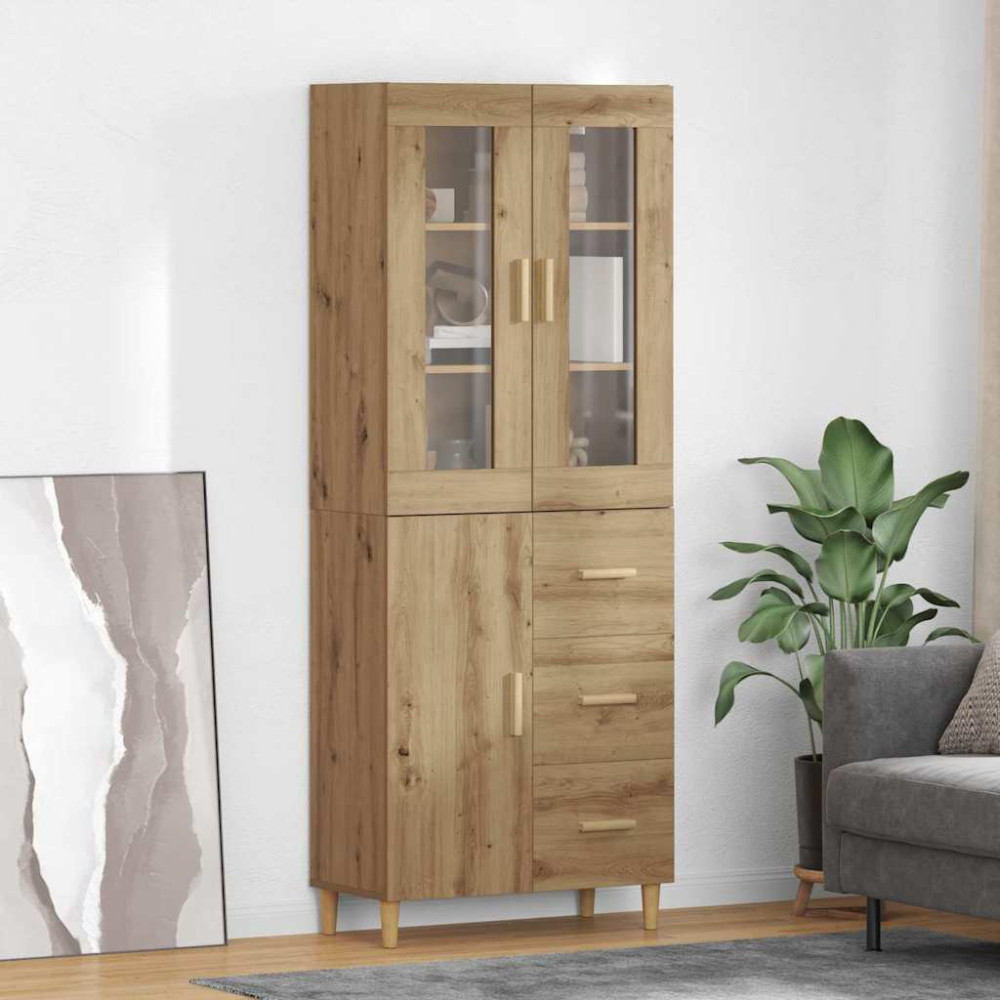 Produktbild för Skåp med låda Artisan Ek 69,5 x 34 x 180 cm Konstruerat trä