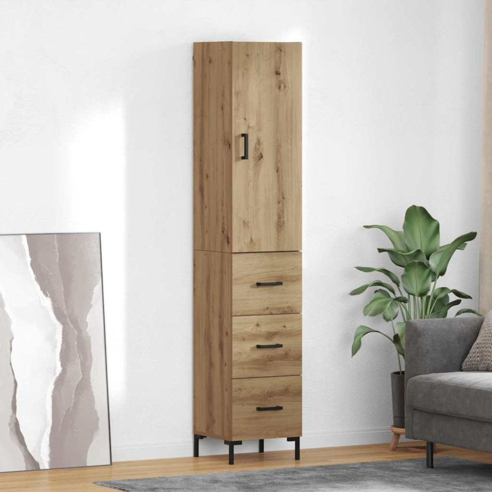 Produktbild för Skåp med låda Artisan Ek 69,5 x 34 x 180 cm Konstruerat trä