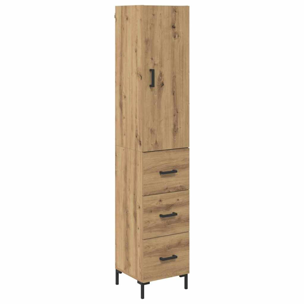 Produktbild för Skåp med låda Artisan Ek 69,5 x 34 x 180 cm Konstruerat trä