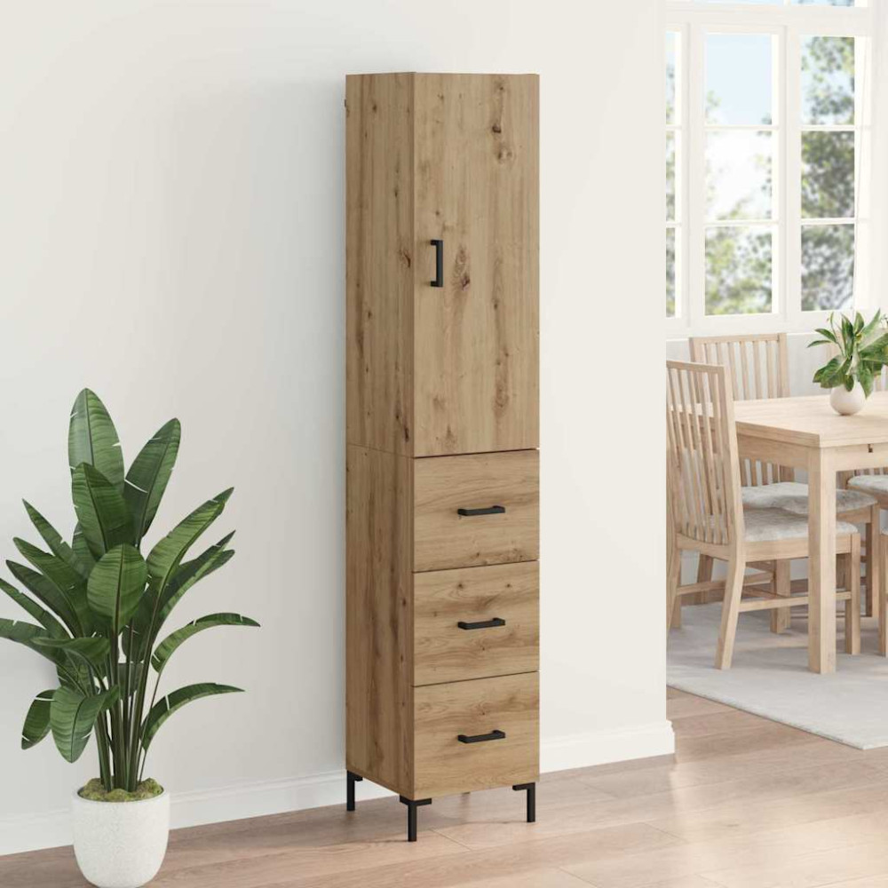 Produktbild för Skåp med låda Artisan Ek 69,5 x 34 x 180 cm Konstruerat trä