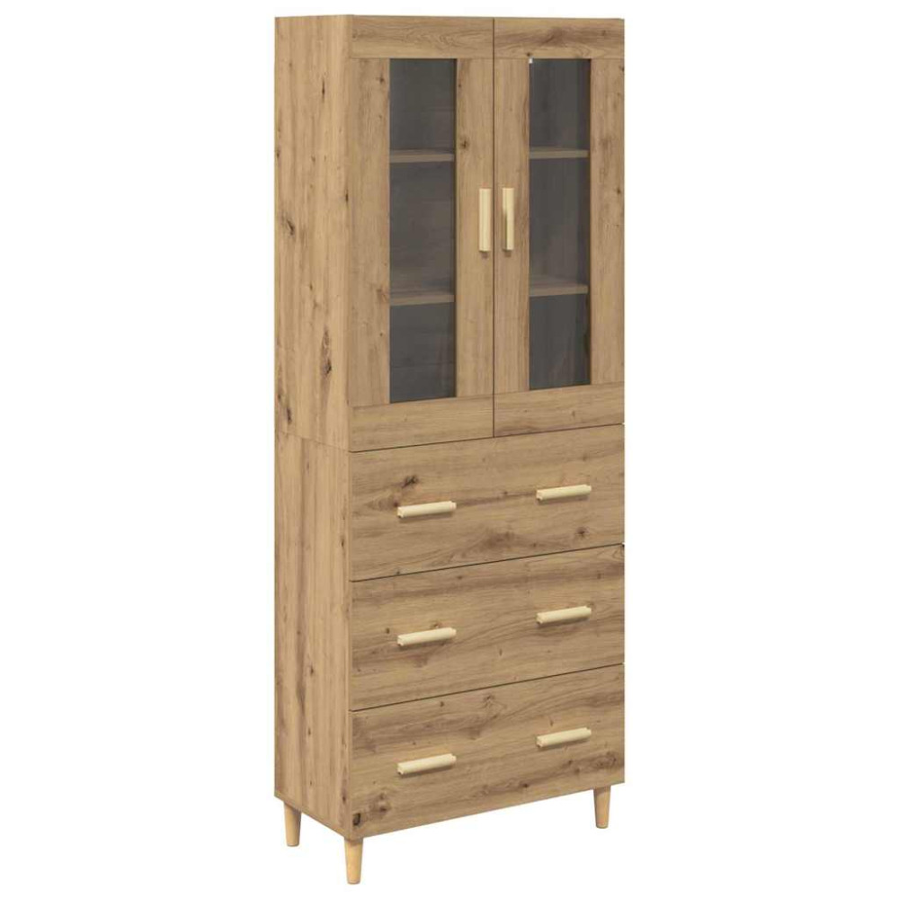 Produktbild för Skåp Artisan Ek 69,5 x 34 x 180 cm Konstruerat trä och glas