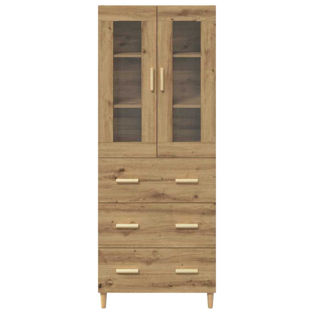 Produktbild för Skåp Artisan Ek 69,5 x 34 x 180 cm Konstruerat trä och glas
